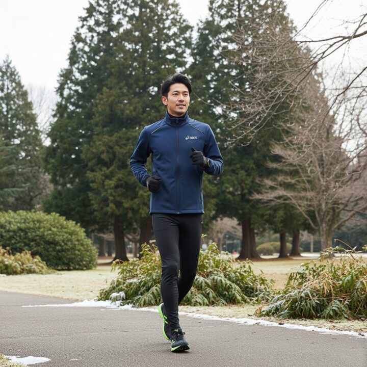 実写 - アシックス ランニングウィンタージャケットの製品写真