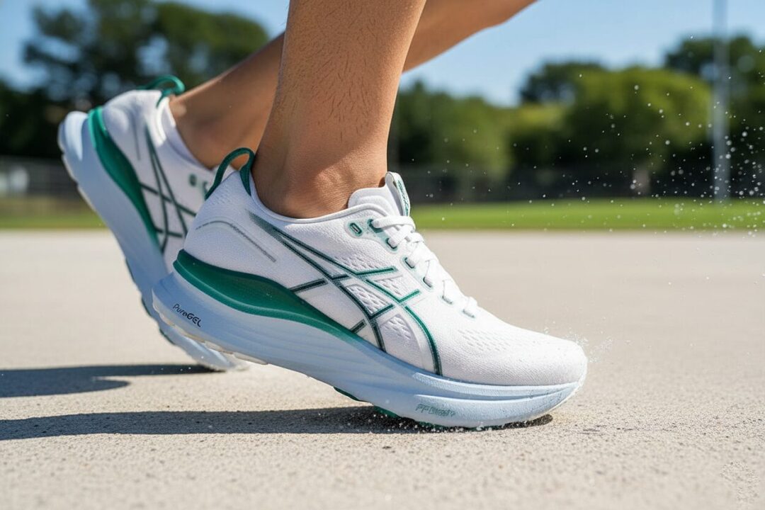 アシックス_GEL-KAYANO_32のミッドソール断面図。PureGELとFF_BLAST_PLUS_ECOの二層構造