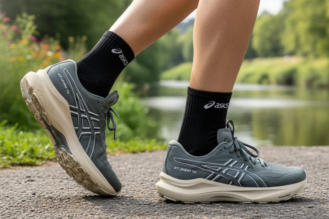 アシックス ランニングシューズ GT-2000 14を履いているランナーの足元画像