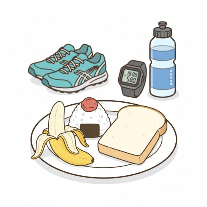 ランニング2時間前のエネルギー補給に最適なおにぎりやバナナの具体例