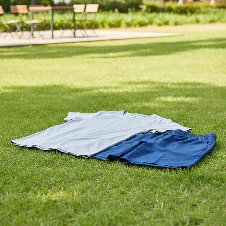 ユニクロのドライEX Tシャツとウルトラストレッチショートパンツのシンプルで普段使いしやすいデザインを強調した写真