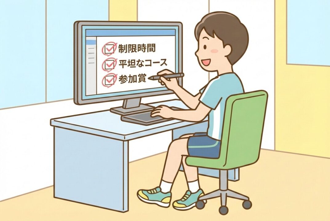 マラソン初心者が大会サイトで必ずチェックすべき3つのポイント（制限時間・コース図・参加賞）の図解