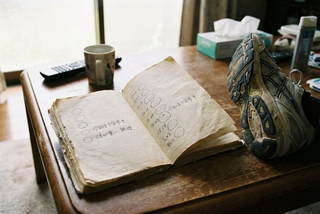 あさひの私物、100円ショップのノートに手書きされた泥臭い継続記録
