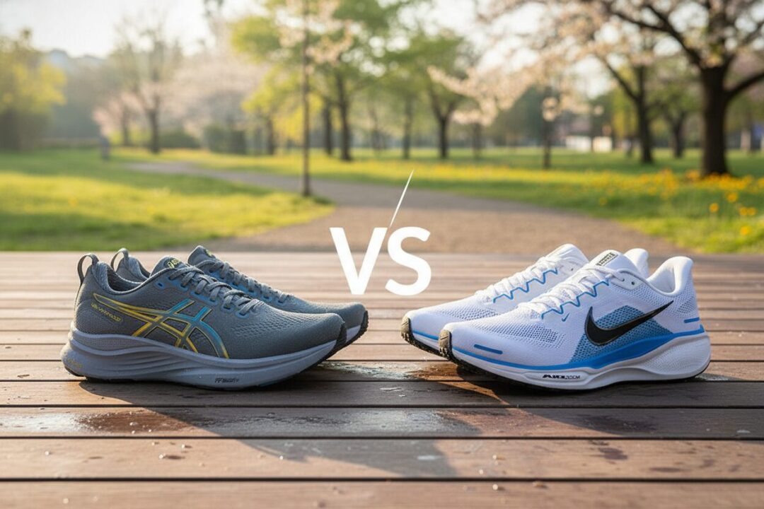 アシックスのゲルカヤノとナイキのペガサスの比較