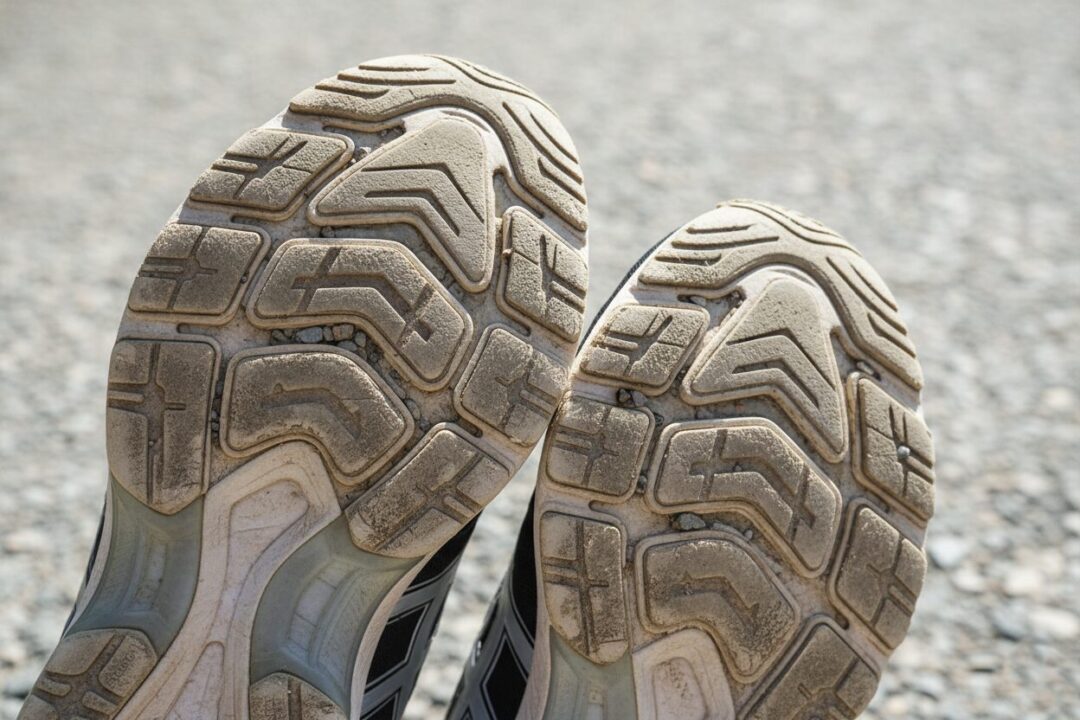 800km走行したシューズの底の摩耗状態