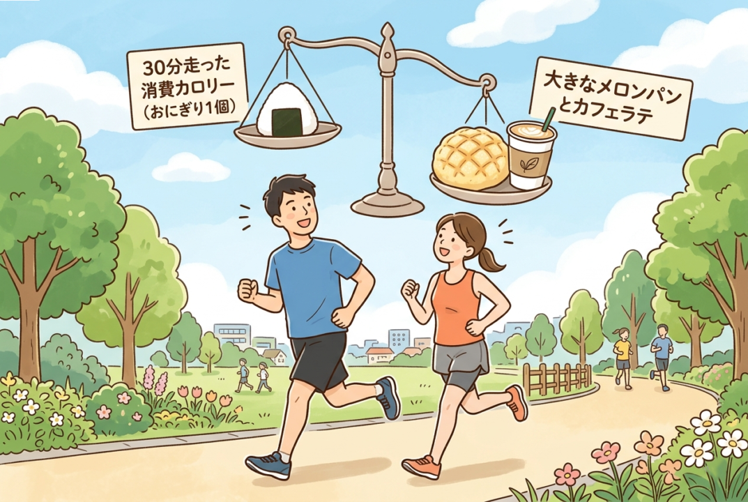 カロリー消費と摂取のバランス。