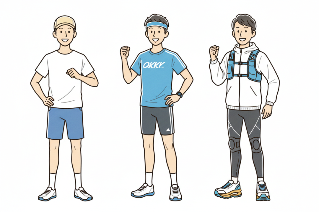 予算別の3つのセット（梅・竹・松）をキャラクターが解説している比較図解