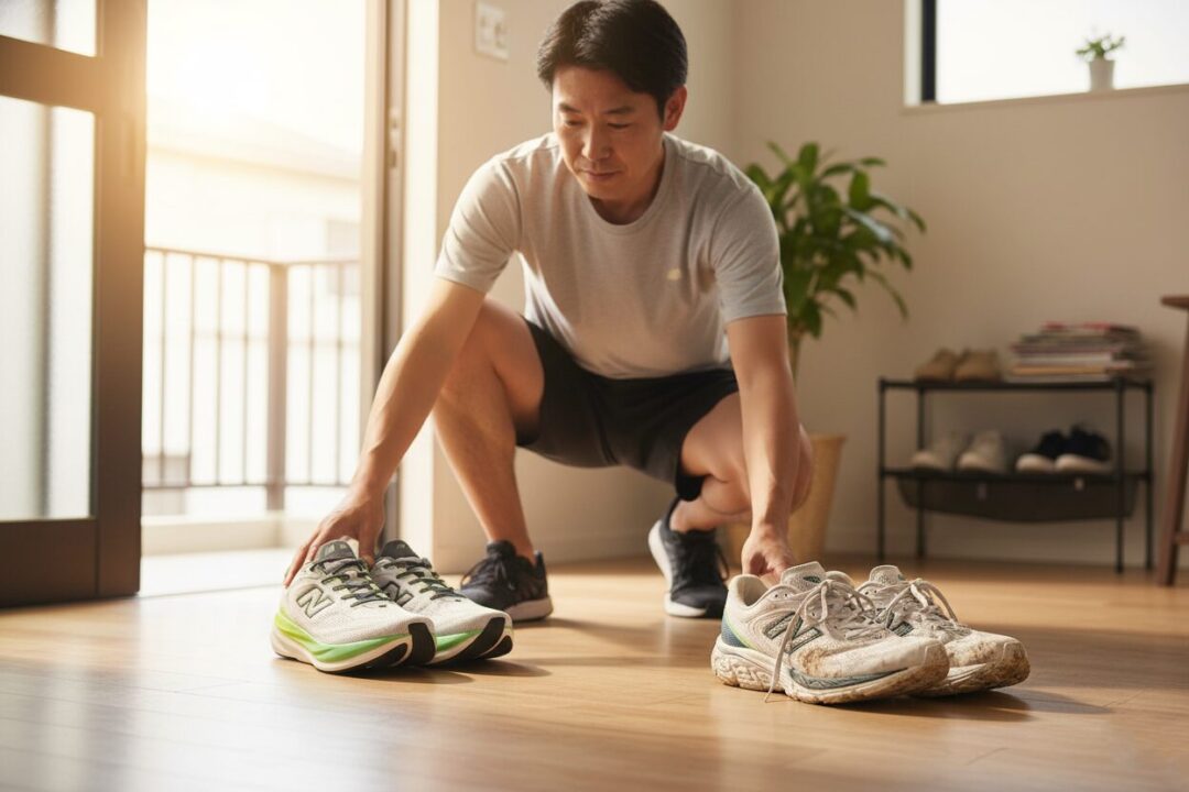 40代初心者が選ぶ2足目のランニングシューズ。新旧の比較。